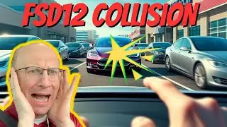 BREAKING: Tesla FSD v12 Collision Crash in Parking Lot