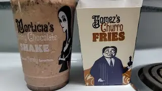 Burger King Addams Family Morticia's Kooky shake & Gomez's Churro fries review