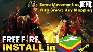Install FREE FIRE in New Bluestacks 5 With Smart Key Mapping and Same movement as BGMI - No Ads