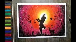 Easy Bal Krishna Drawing Wish Soft Pastels | Krishna Drawing For Beginners Step By Step.