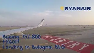 Landing in foggy Bologna, Ryanair flight FR6017 from Athens, with Boeing 737-800