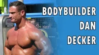 Bodybuilder Dan Decker, handsome buff and perfect at the Venice, CA Weight Pit
