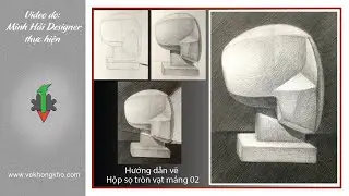 Hướng dẫn vẽ Hộp Sọ tròn vạt mảng 02  - vẽ không khó