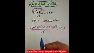 İki küp toplamı Tam kare ifadeler #2024 #tyt #yks #aytmatematik