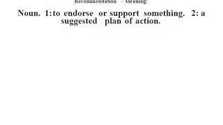 Recommendation definition | Recommendation meaning