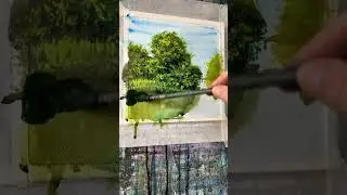 Как нарисовать лес акварелью