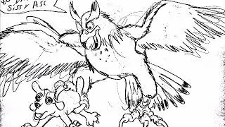 Bird eating a puppy is a lovely thing caz puppies for sissies