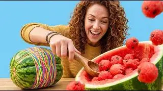 Watermelon vs. 100 Layers of Resistance Bands Challenge || Funny Challenges by 123 GO! GOLD