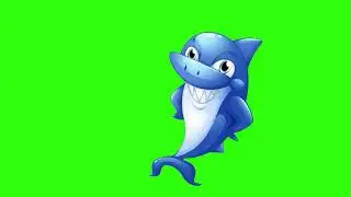 Effects on a green screen.  Shark animation on a green screen. chroma key
