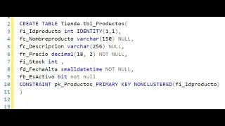 Crear tabla SQL Server código(Create Table)