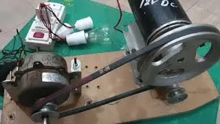 i turn 220v 40w Outdoor AC motor 200w 220v Generator run with 12v DC motor | I make 220v Generator