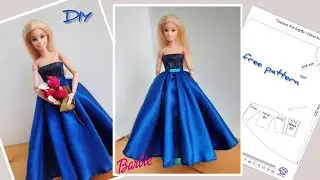 DIY dress for Barbie 👗/Платье для Барби #clothesfordolls #одеждадлякукол