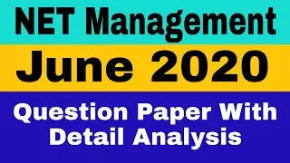 NTA NET Management June 2020 | UGC NET Previous Year question Papers Management June 2020