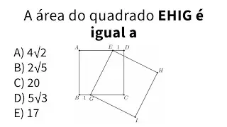 ⏹️A área do quadrado EHIG é igual a: