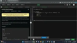 Find the closest number GFG POTD Python Solution geeks for geeks problem of the day