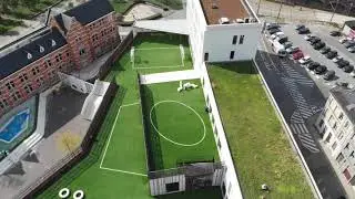 Artificial grass on rooftop Hardenvoort school Antwerp