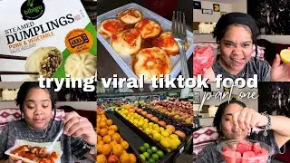 trying viral TikTok food vlog pt.1 | bibigo steamed dumplings + watermelon and lemon juice