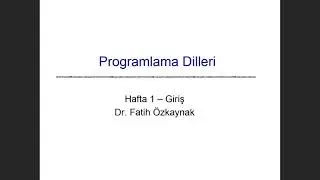2020 Güz Programlama Dilleri Ders 2