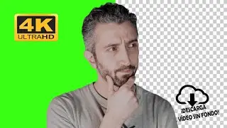 Persona pensando green screen chroma key 4k - Person thinking green screen chroma key 4k