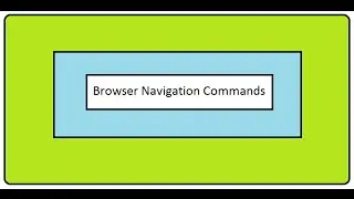 Selenium WebDriver - Browser navigation commands