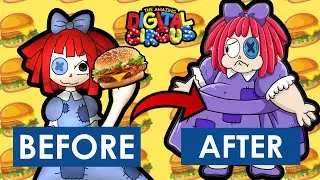Funny animation with Digital Circus! RAGATHA ate Fast Food and Got Fat 😱