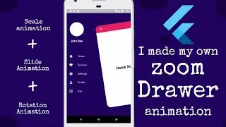 Flutter  UI Design | Zoom drawer Animation | I made my own.