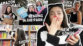 doing book stuff 📖☕️🛍️ (book shopping, reading in the park and more)