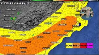 Saturday morning wx vlog update 8/17/2024: Scattered showers early, then again tonight.