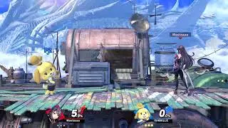Villager and Isabelle catch Mythra's (Up-B) Ray of Punishment / Chroma Dust!