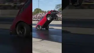 Chevy Powered Pinto aka Chinto does 700 foot wheelstand at Byron Dragway Wheelstand Conpetition 2025