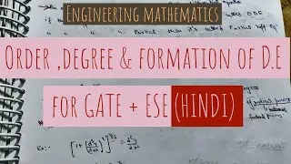 Order, Degree& formation of Differential Equation || D.E. GATE+ESE(HINDI) || Lecture-1 ||