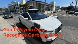 Waymo 自駕車因爲沒辨識到右側路旁垃圾桶而突然緊急煞車