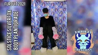 Solstice Silverfox body fursuit plantigrade