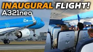 Flying KLM's A321neo INAUGURAL Flight!