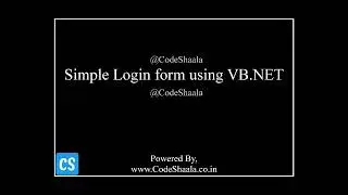 01 | Simple Login Form Using VB.NET