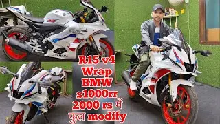 Yamaha r15 v4 Full modified BMW s1000rr wrap 2024