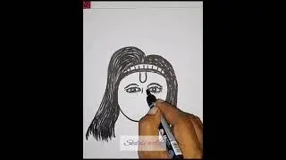 #viral Krishna drawing, कृष्ण की चित्रकारी सिंपल तरीका से कैसे करे?