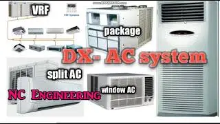 7 - what is DX system,  VRV/VRF system, window, split and package units.