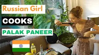 Russian Girl cooking Palak Paneer for the first time in Goa India 🇮🇳 | Marie Chug