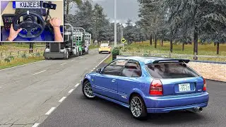 Honda Civic Type R Cutting up Traffic | Assetto Corsa - Moza R5 Gameplay