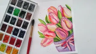 Рисую открытку на 8 марта
