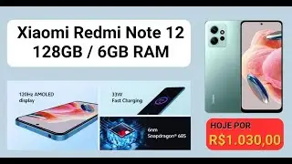 Celular Xiaomi Redmi Note 12 128GB / 6GB RAM/Dual Sim e 13MP - Onyx Gray - Preto