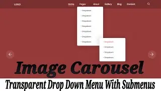 Transparent Drop Down Menu With Submenus And Image Carousel