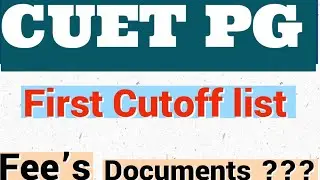 CUET PG First Cutoff list ☝️ 