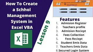 How To Create A School Management System in MS Excel And VBA Lesson 9