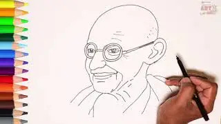 How to Draw Mahatma Gandhi Step by step || By Weekend Art || #Episode10