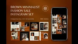 Download Brown Minimalist Fashion Sale Instagram Pack Stock Graphics