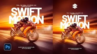 Create a Stunning Motorcycle Banner in Photoshop | Step-by-Step Tutorial