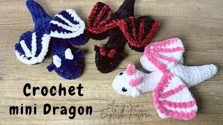 Crochet mini dragon plushie amigurumi - Do it yourself Crochet dragon pattern for beginners