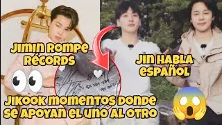 JIKOOK-APOYÁNDOSE EL UNO AL OTRO👀+JIN HABLA ESPAÑOL✨+JIMIN ROMPE RÉCORDS 🧡#jikook #bts #jimin